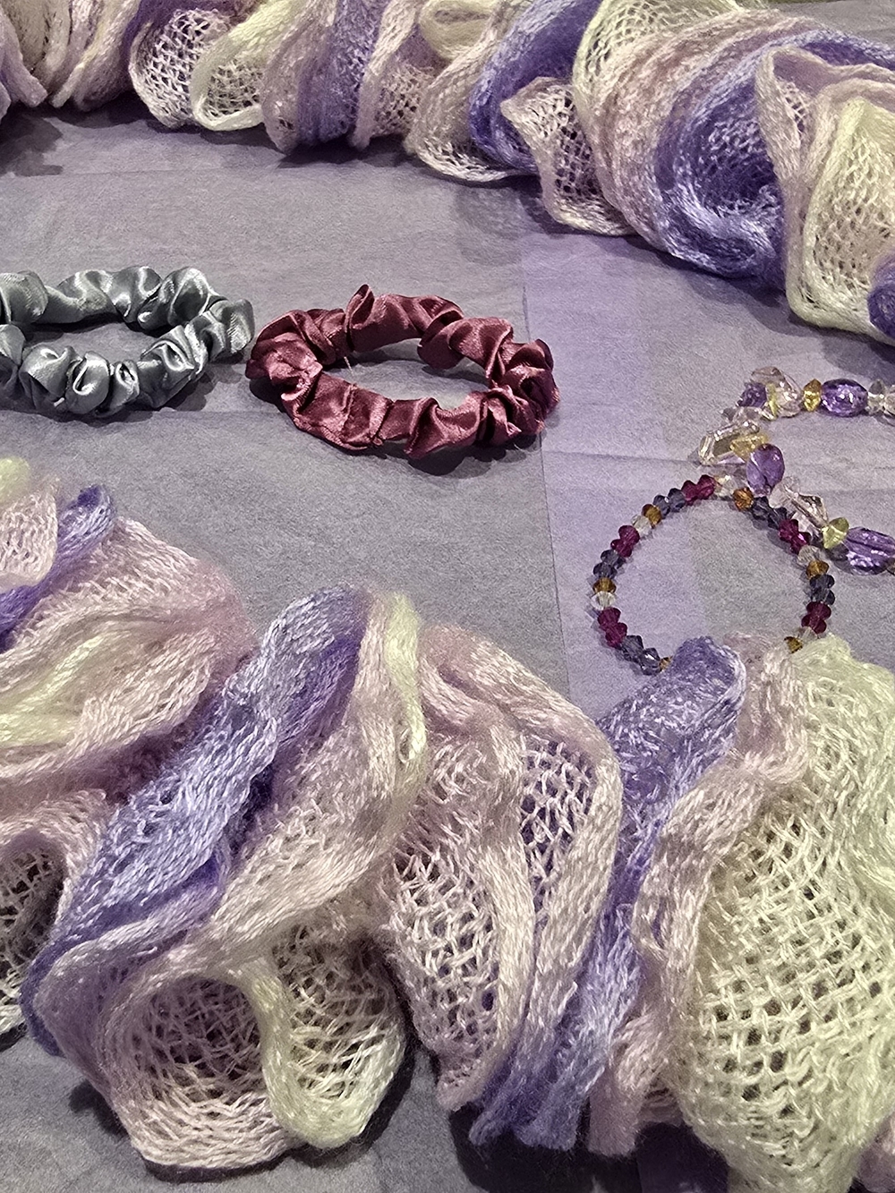 Gift Box Set Silk Satin Scrunchie - Mauve Lavender